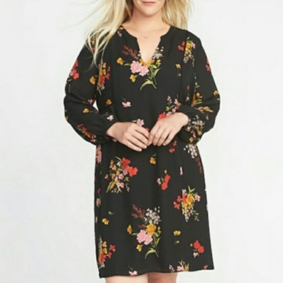 Old Navy Dresses & Skirts - Black Floral Old Navy Dress 3X